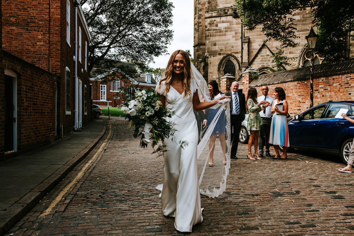 Beautiful bride Jessica wore a wedding dress by Halfpenny London