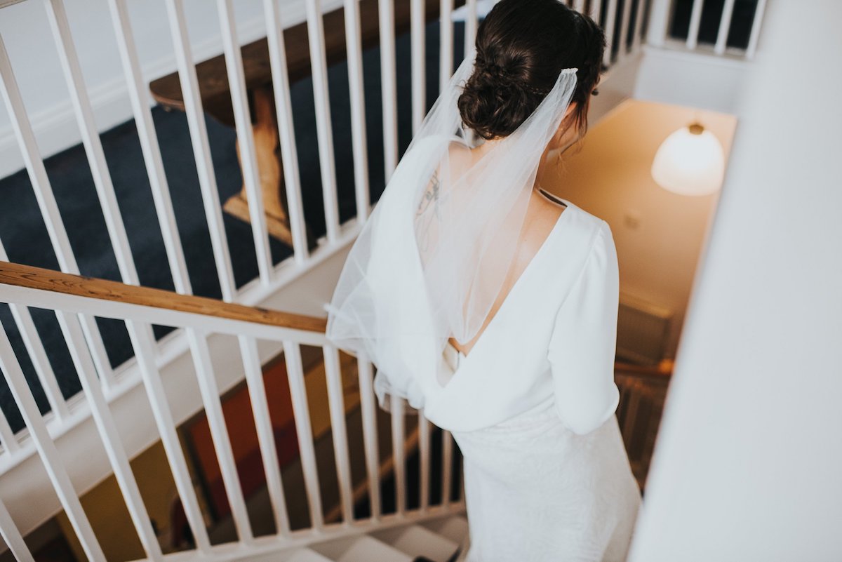 Beautiful bride Ashley wore a wedding dress by Halfpenny London