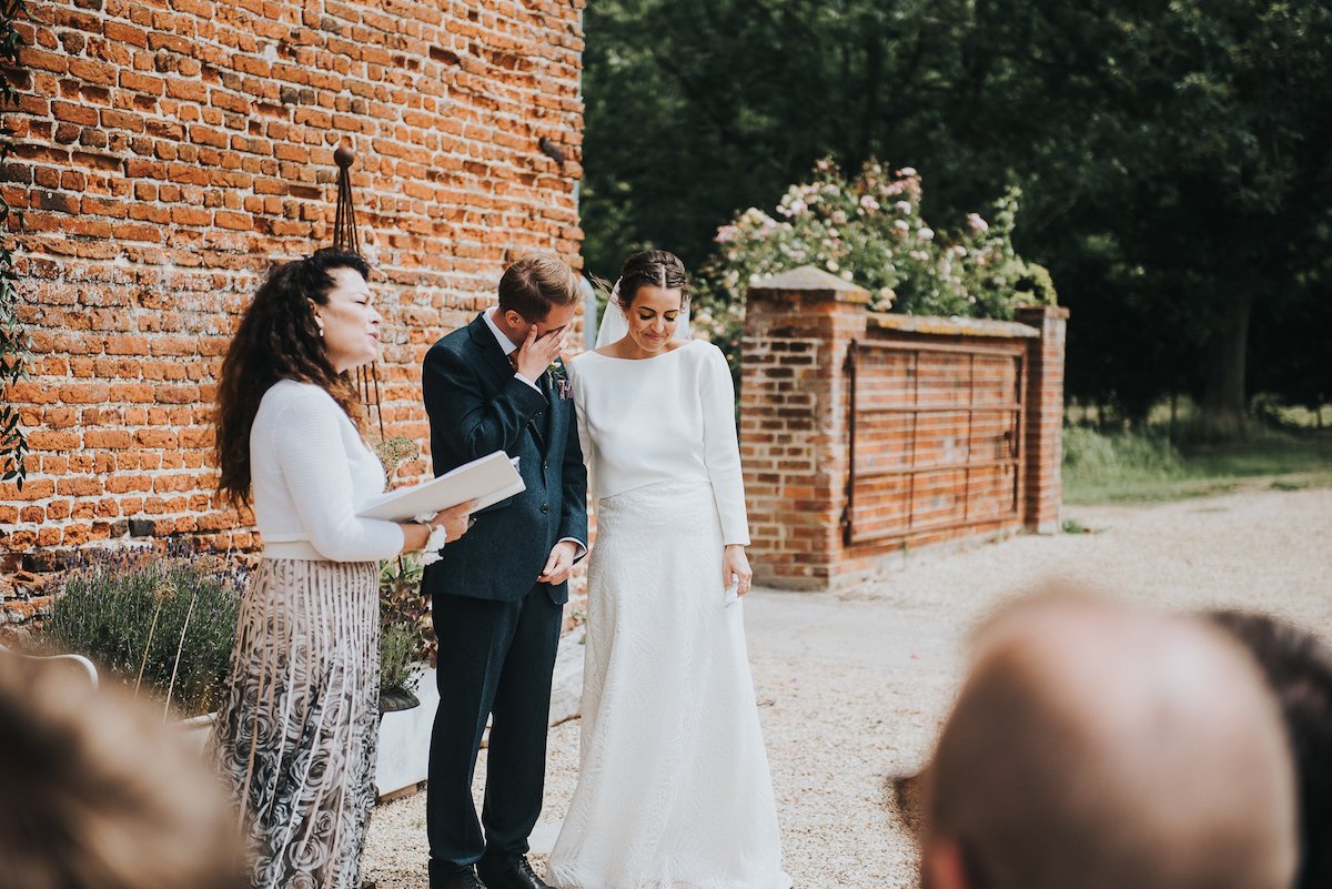 Beautiful bride Ashley wore a wedding dress by Halfpenny London