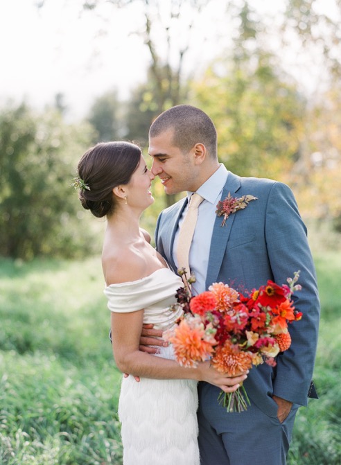 Beautiful bride Hannah wore wedding separates by Halfpenny London