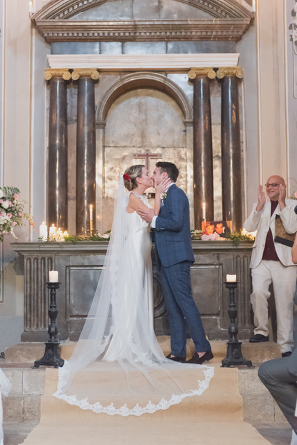 Beautiful bride Ruth wore a wedding dress by Halfpenny London