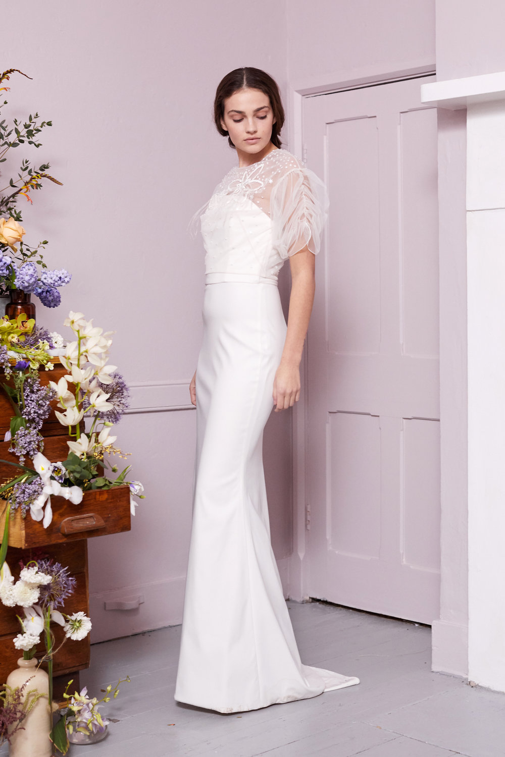 Kaws top and Oliver dress by Halfpenny London | Designer Wedding dresses in London
