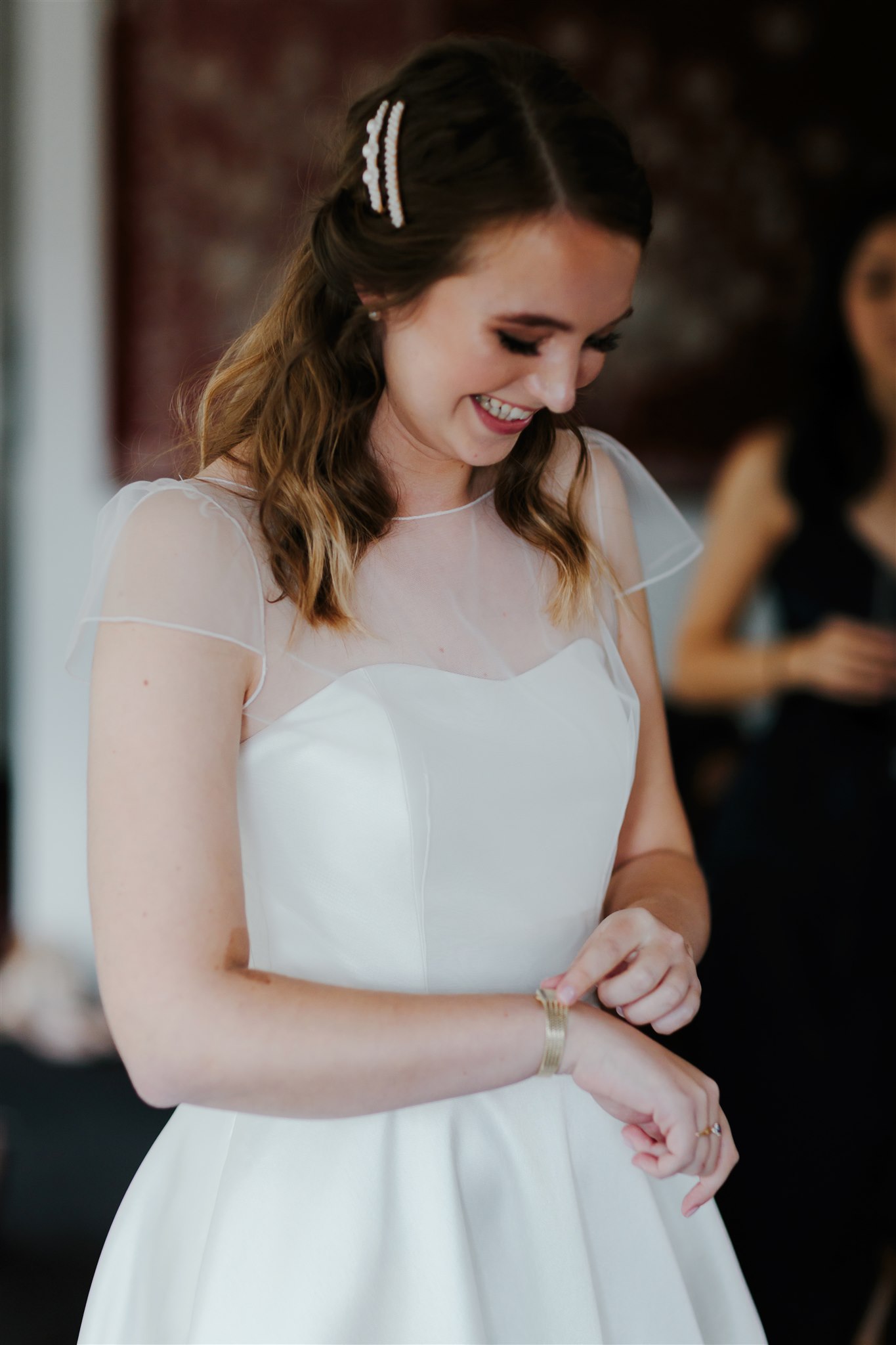Beautiful bride Esther wore a wedding dress by Halfpenny London
