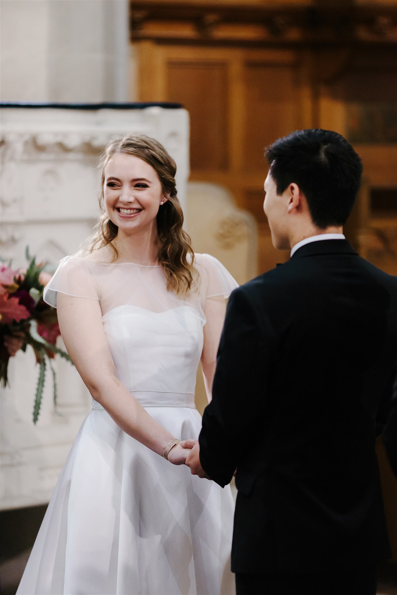 Beautiful bride Esther wore a wedding dress by Halfpenny London