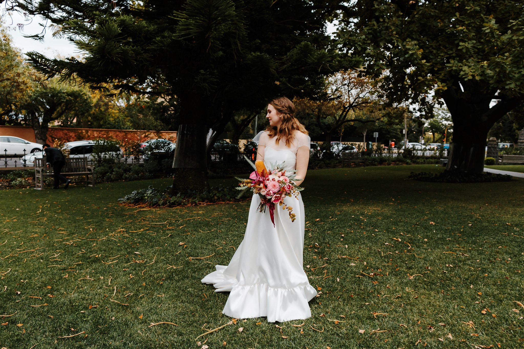 Beautiful bride Esther wore a wedding dress by Halfpenny London