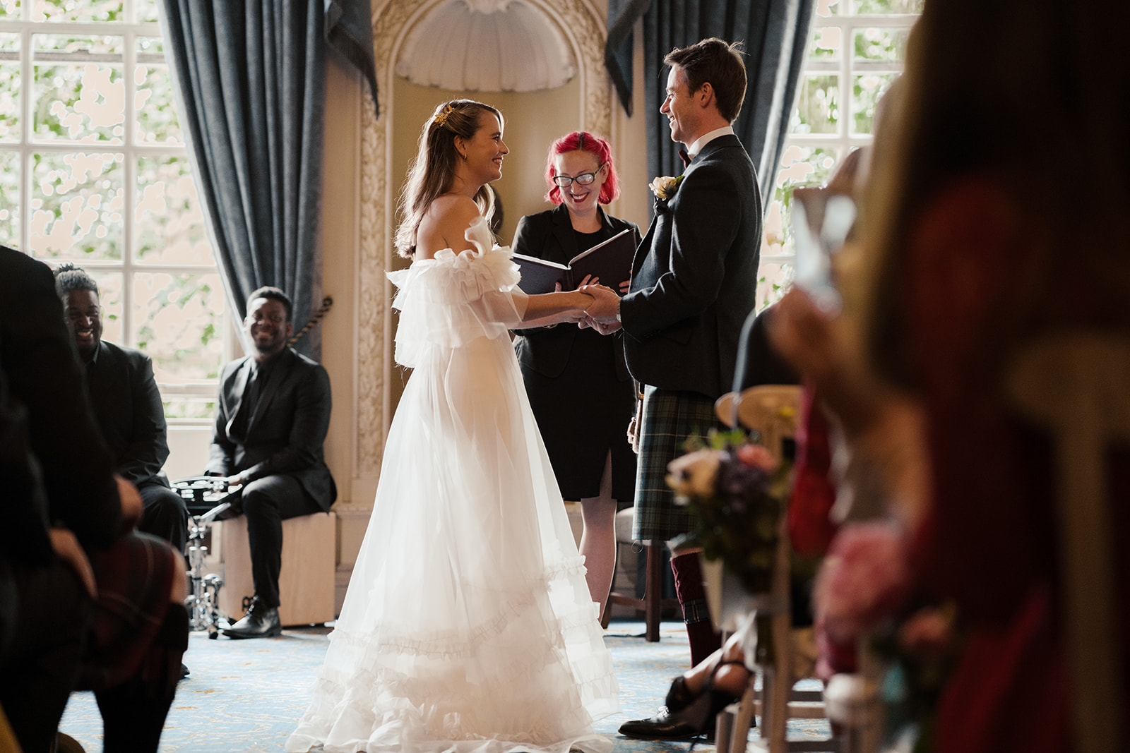 Beautiful bride Marie-Eve wore a wedding dress by Halfpenny London