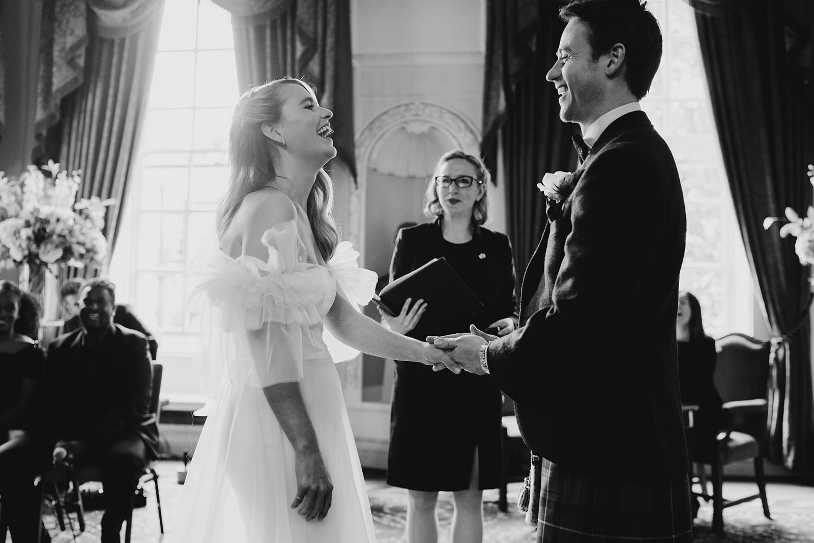 Beautiful bride Marie-Eve wore a wedding dress by Halfpenny London
