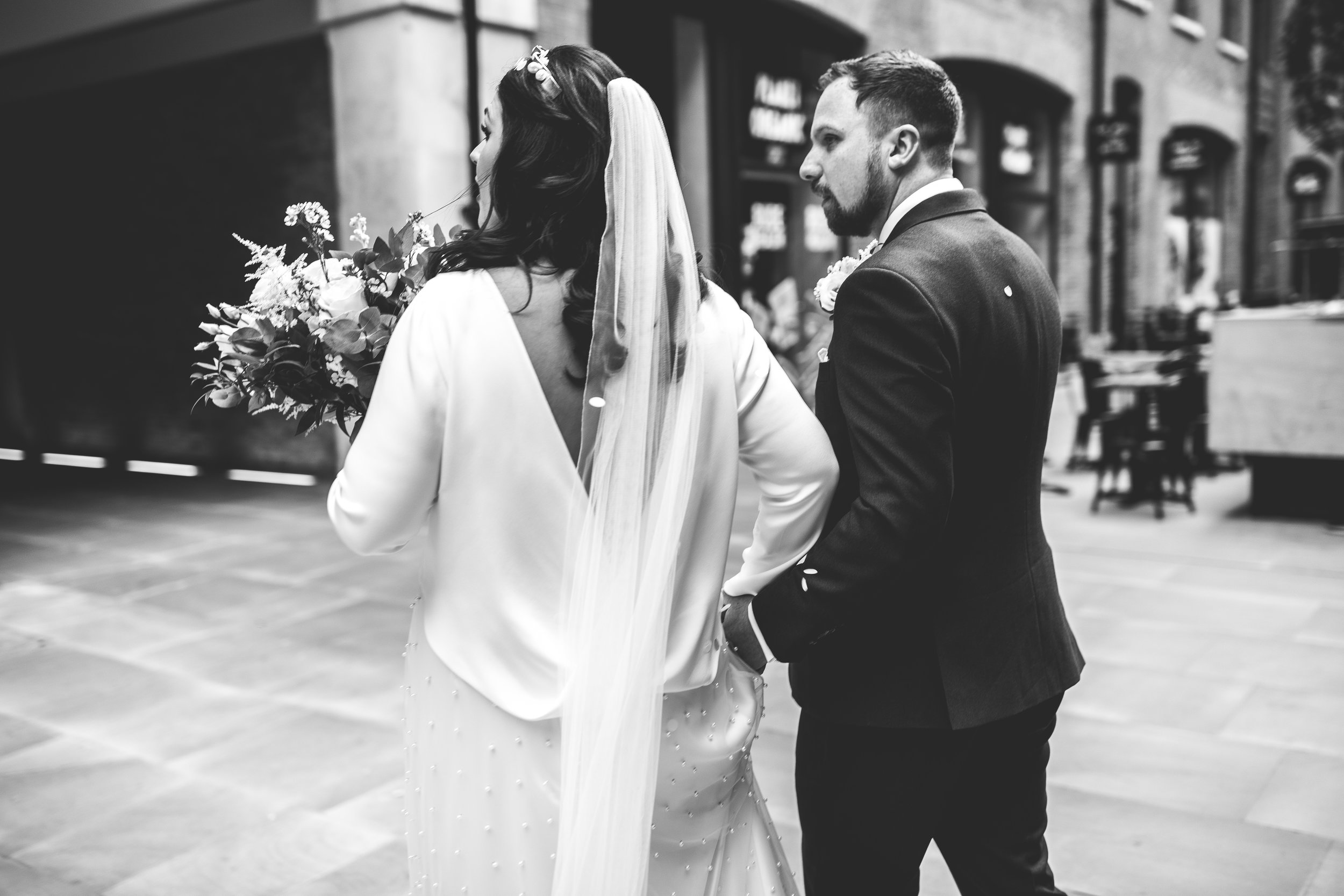 Beautiful bride Sarah wore a wedding dress by Halfpenny London
