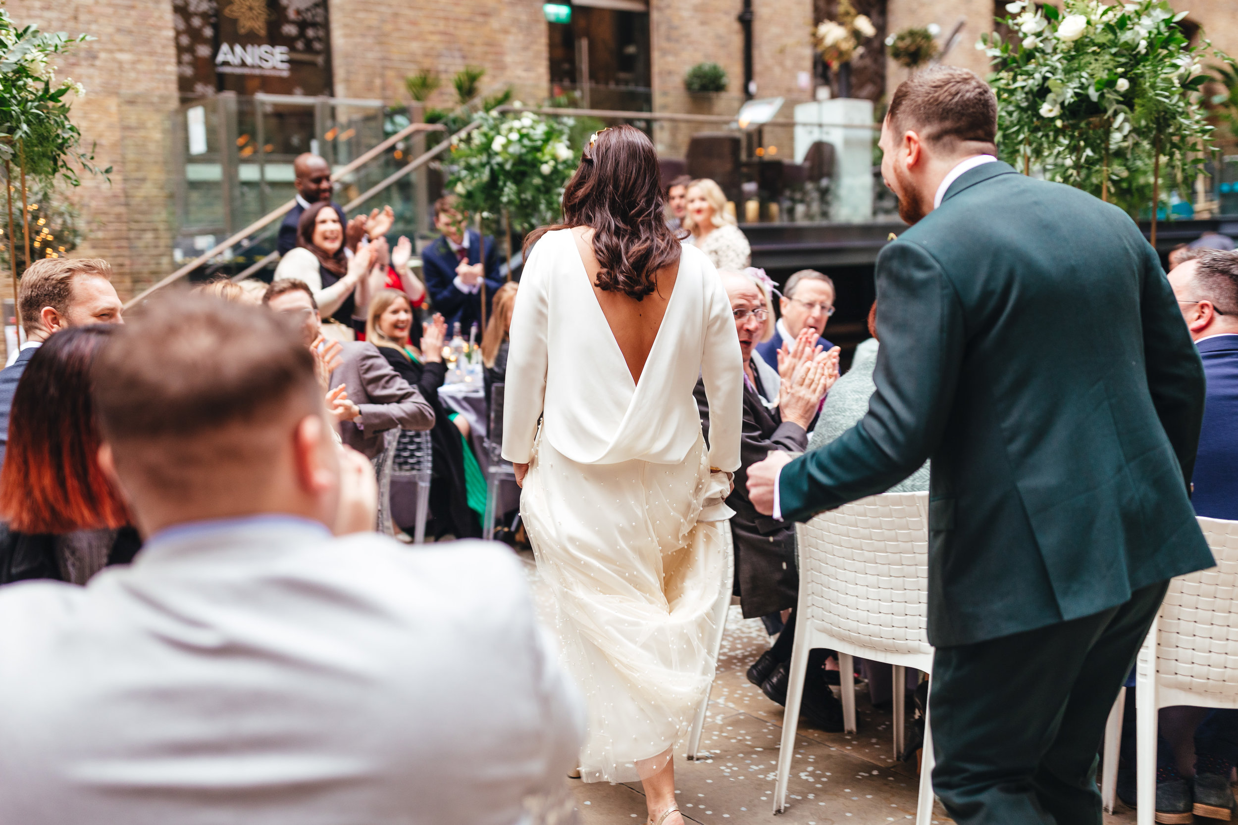 Beautiful bride Sarah wore a wedding dress by Halfpenny London