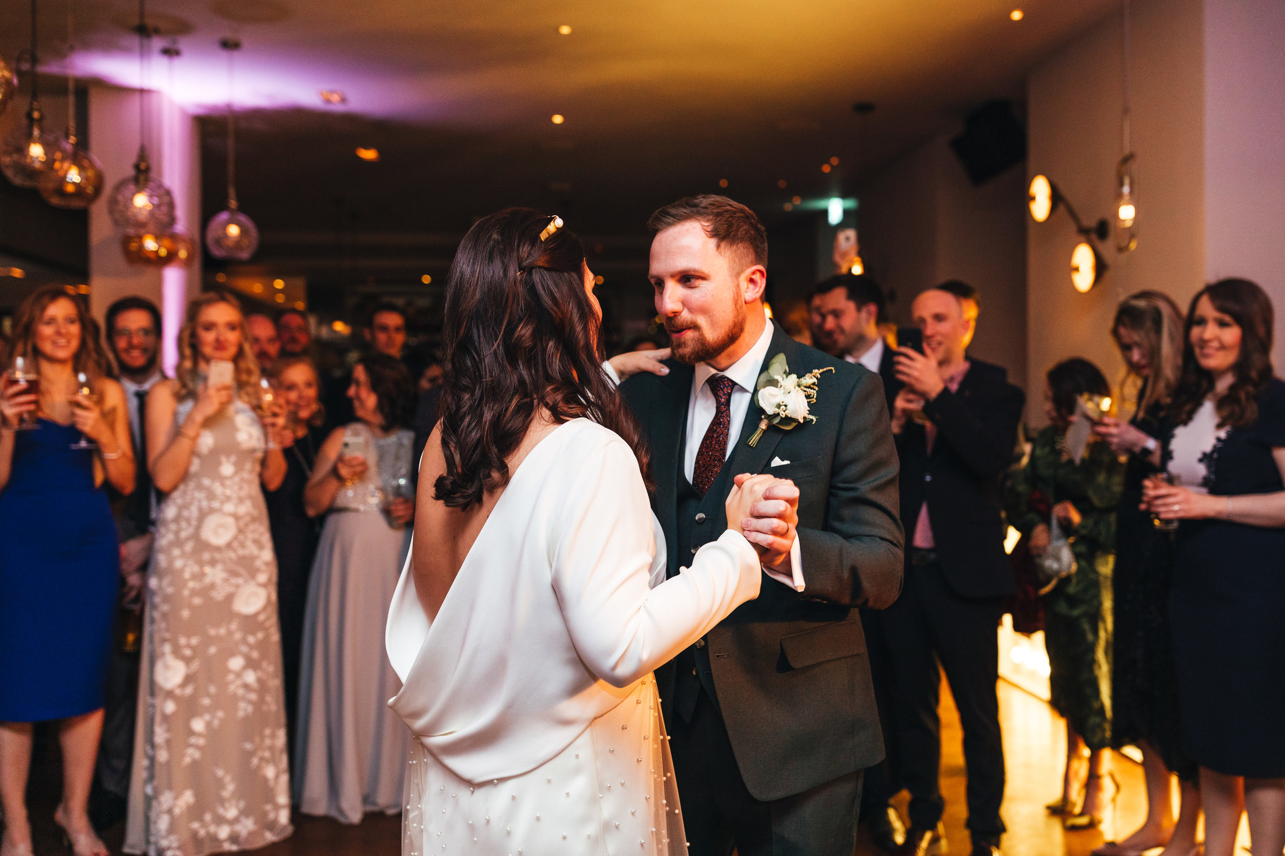 Beautiful bride Sarah wore a wedding dress by Halfpenny London