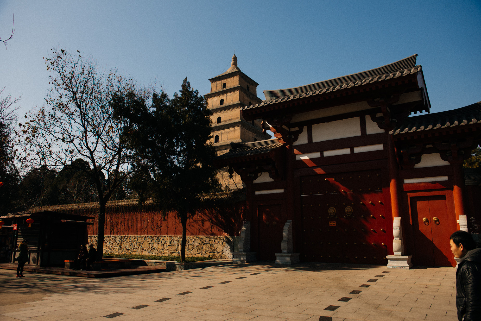 Apparently, the pagoda is crooked to the west several degrees, kind of like the leaning tower of Pisa. I read about this later and personally did not notice it.