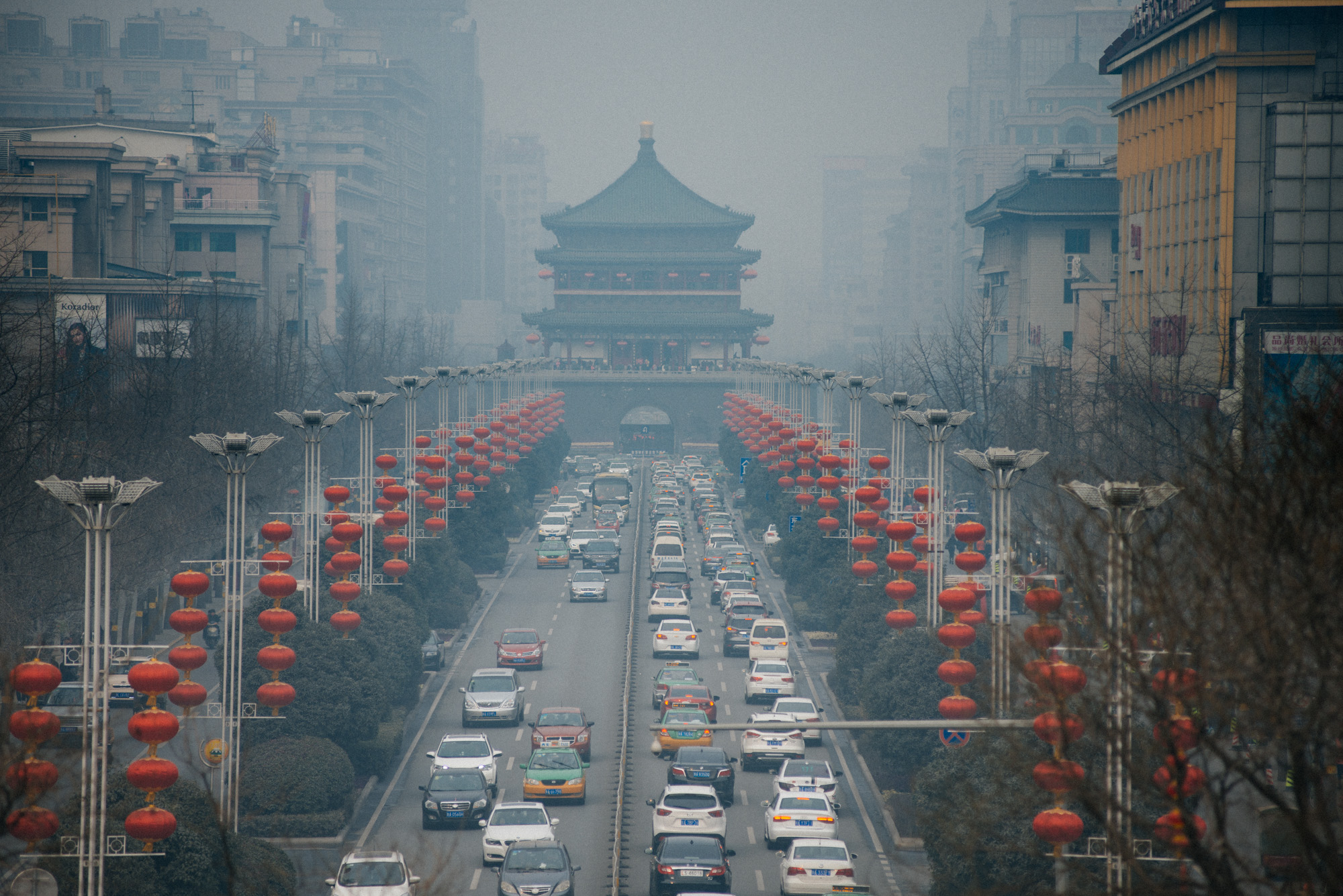 The omnipresent Bell Tower of Xi'an as seen from the wall. It seems like everywhere you looked, there it was.