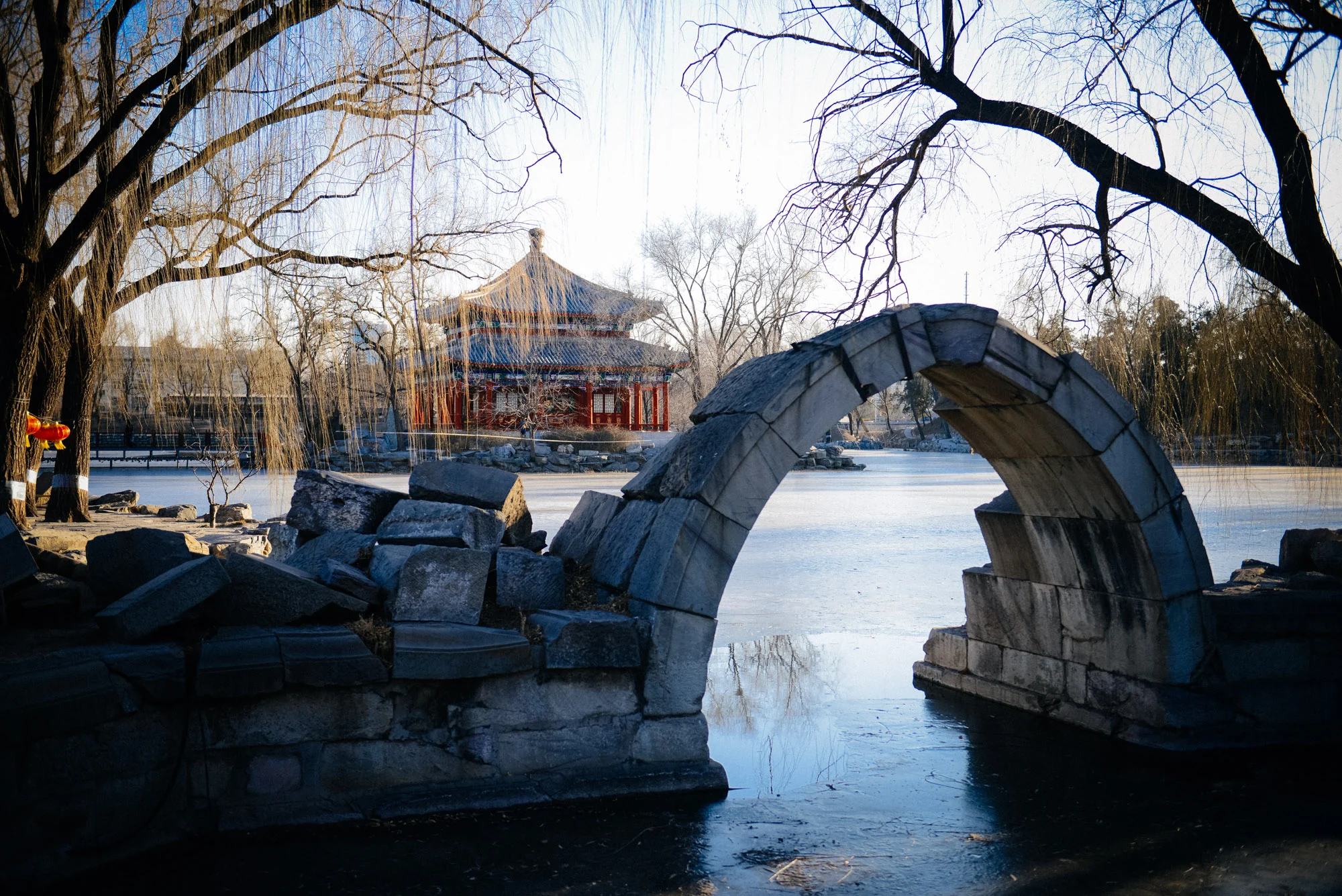 This pavilion and arch are two of the very few structures that remain standing in the site of the Summer Palace. Although very beautiful, the current Summer Palace is a lot smaller than this one and, they say, less beautiful.