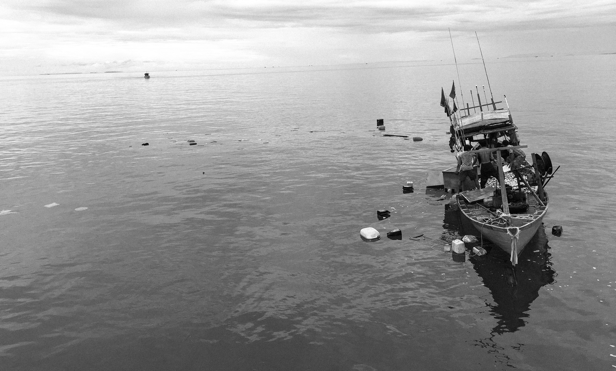 The fisherman are able to save some of their catch and a few items. 