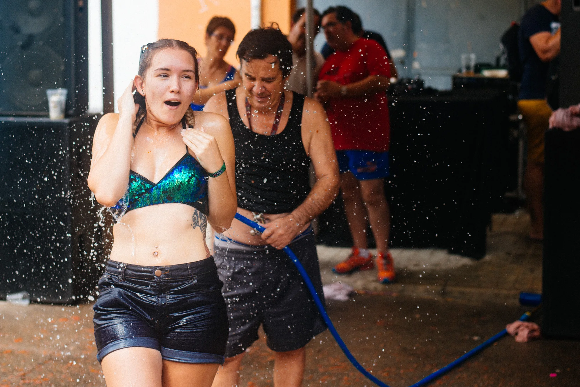 Doesn't matter how hot it is, the freezing water is still uncomfortable.