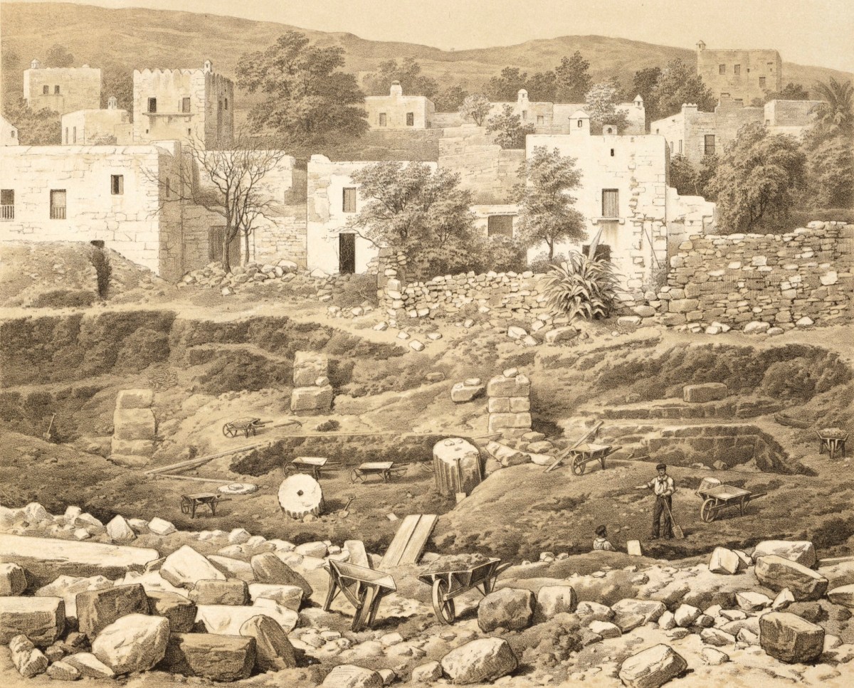   Mausoleum of Halicarnassus: excavation of north side of quadrangle,&nbsp;1862 by  Thomas Picken 