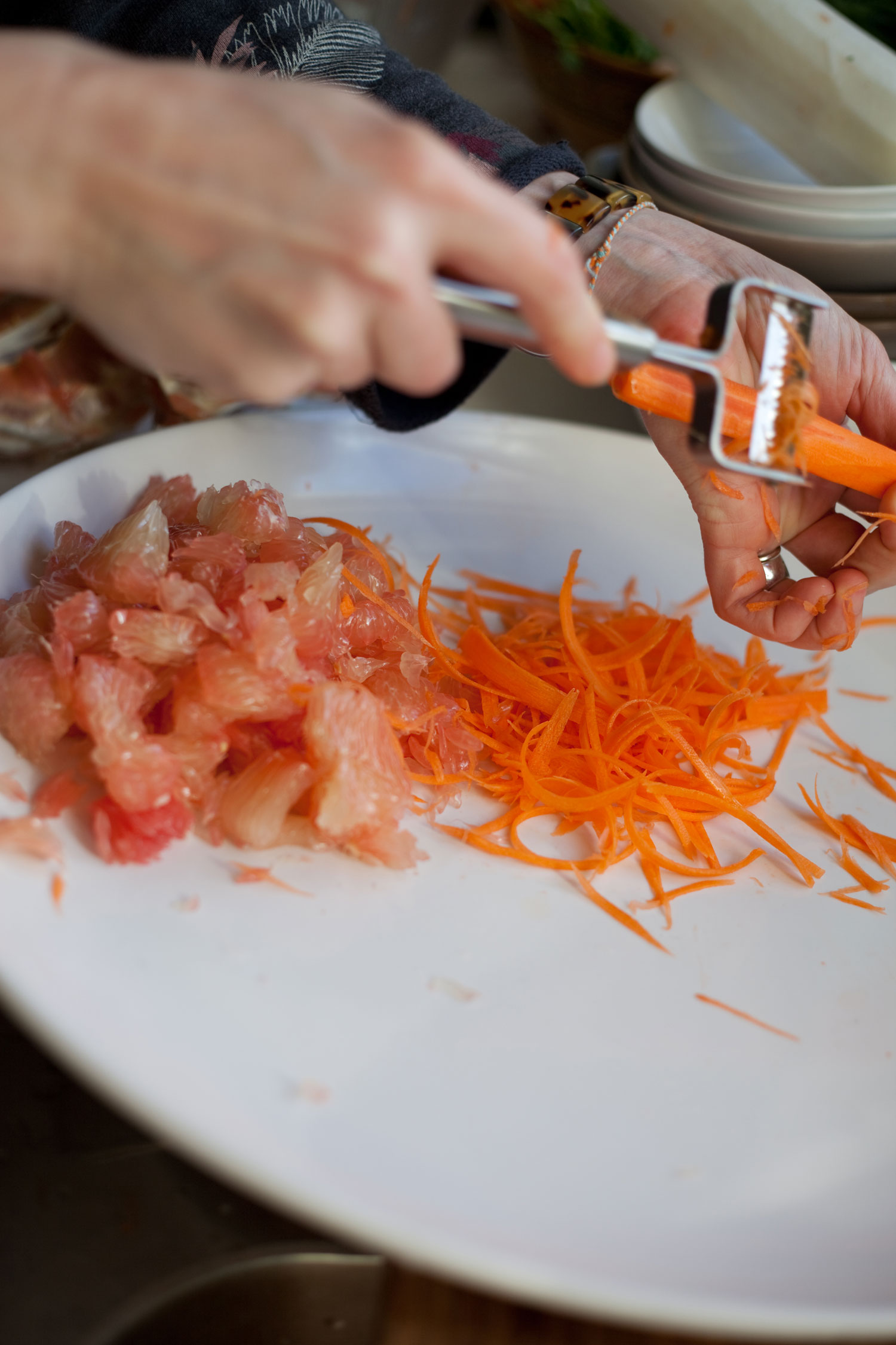 Prepping for the Prosperity Toss Salad, YúShēng (魚生)