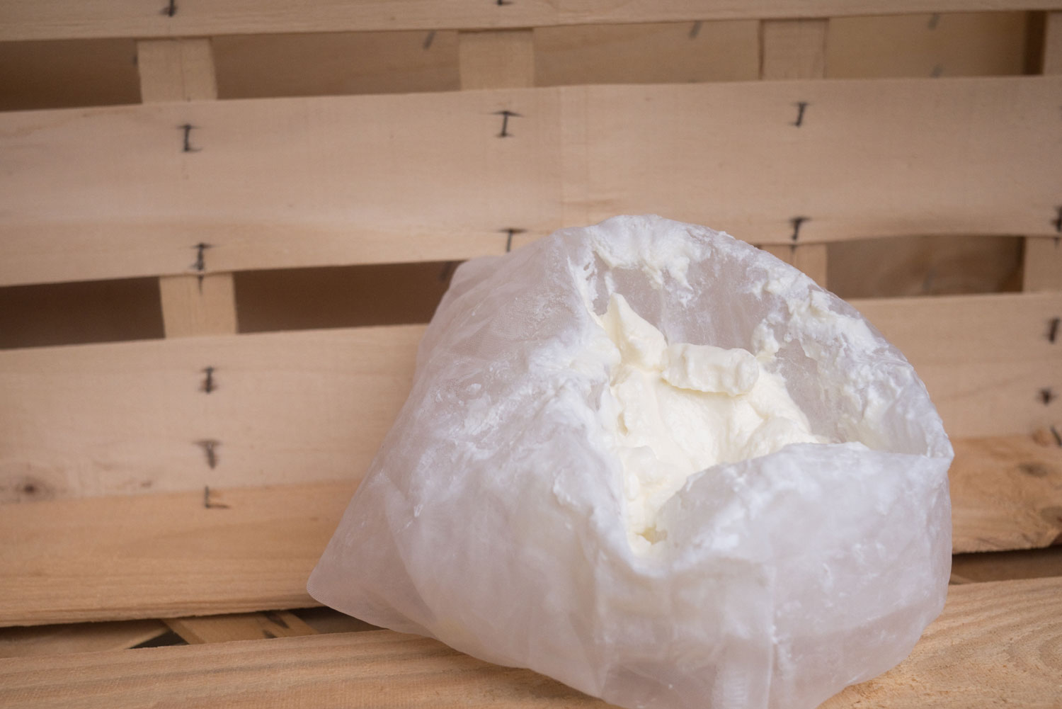 5. After the whey has seeped out, you will be left with a lump of soft cheese.