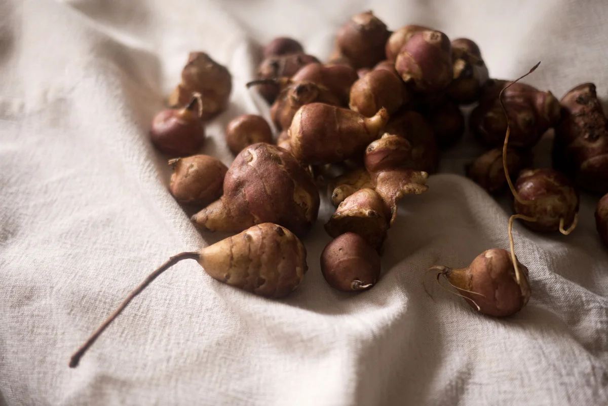 Jerusalem artichokes also known as topinambour.