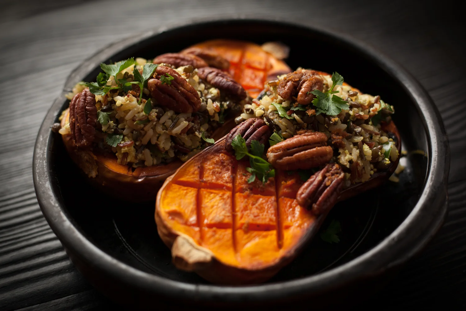 Roasted Butternut Squash With Wild Rice Medley
