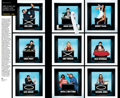 GQ Magazine November 2012, Parks & Recreation Cast; photographer: Danielle Levitt