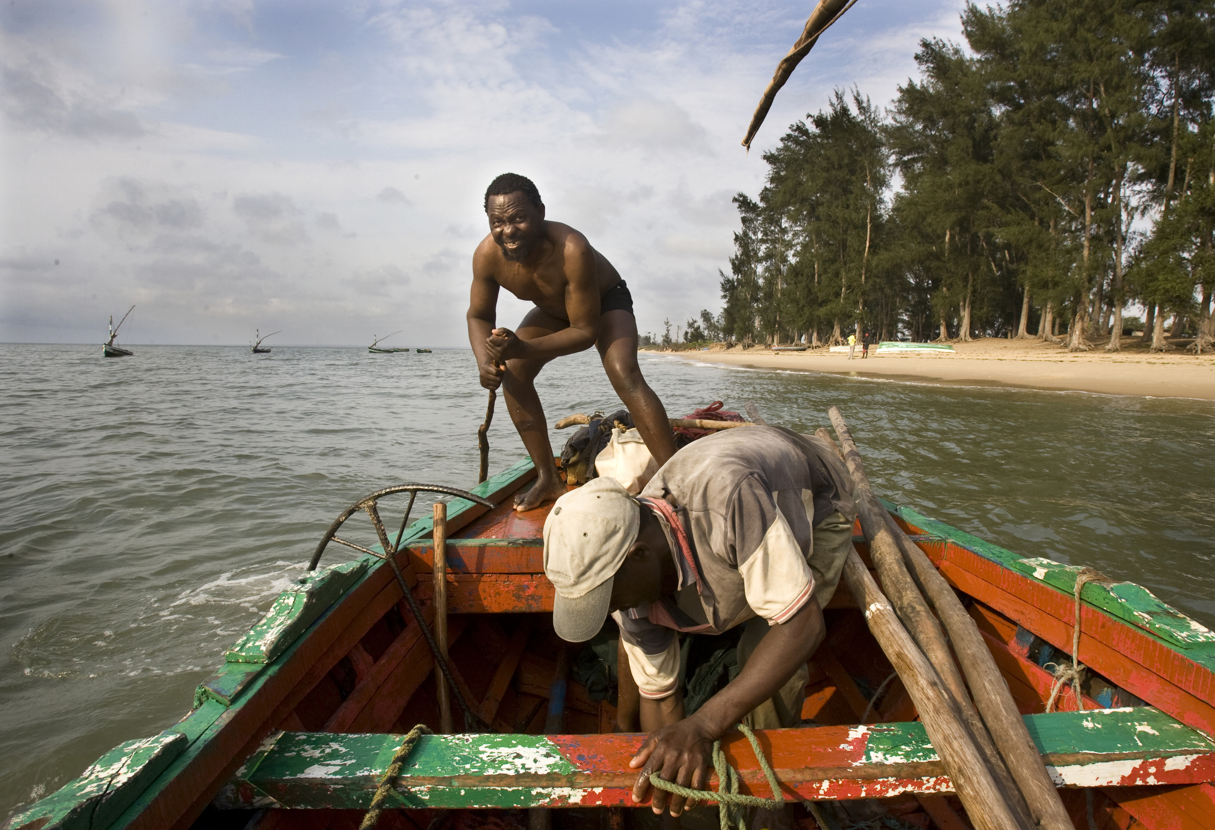 Fishermen travel between islands in Maputo, Mozambique. 