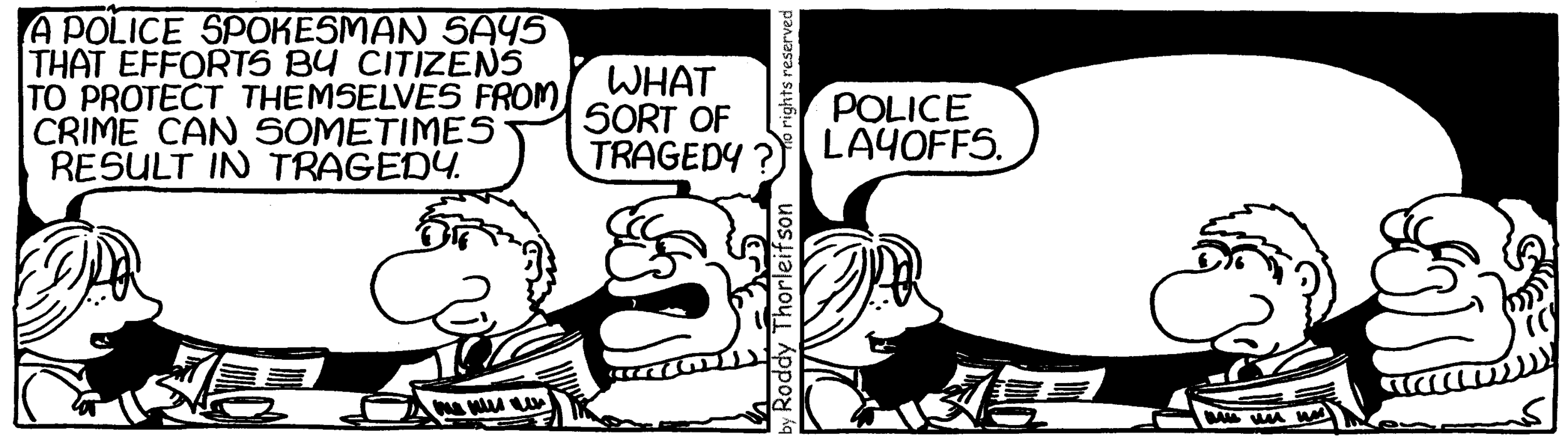 free cartoon law & order police, vigilantes and self-protection