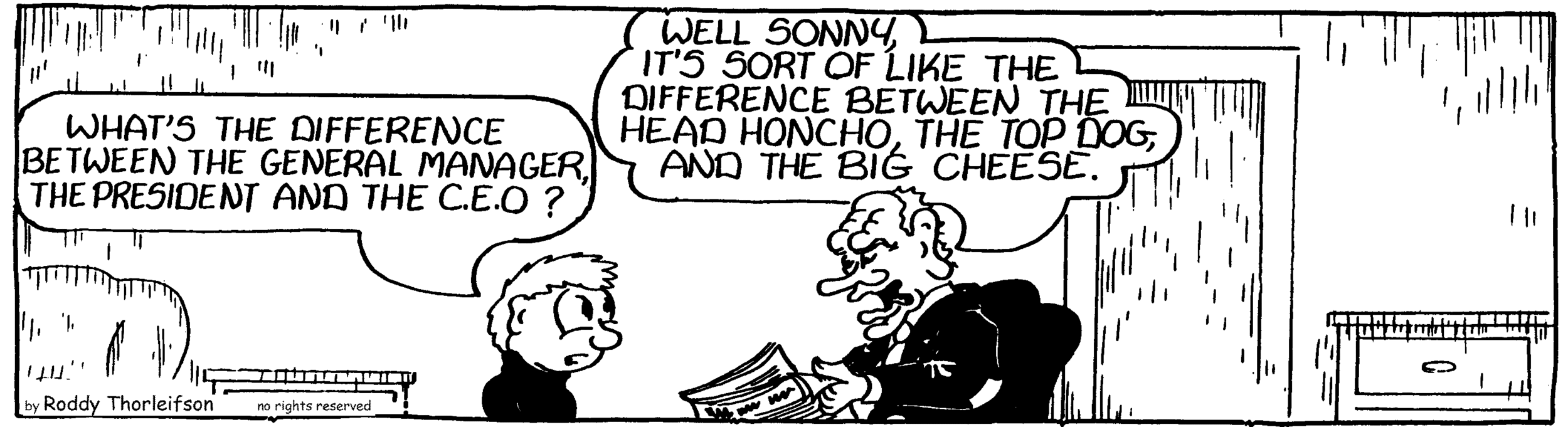 free cartoon business managemet terminology big cheese