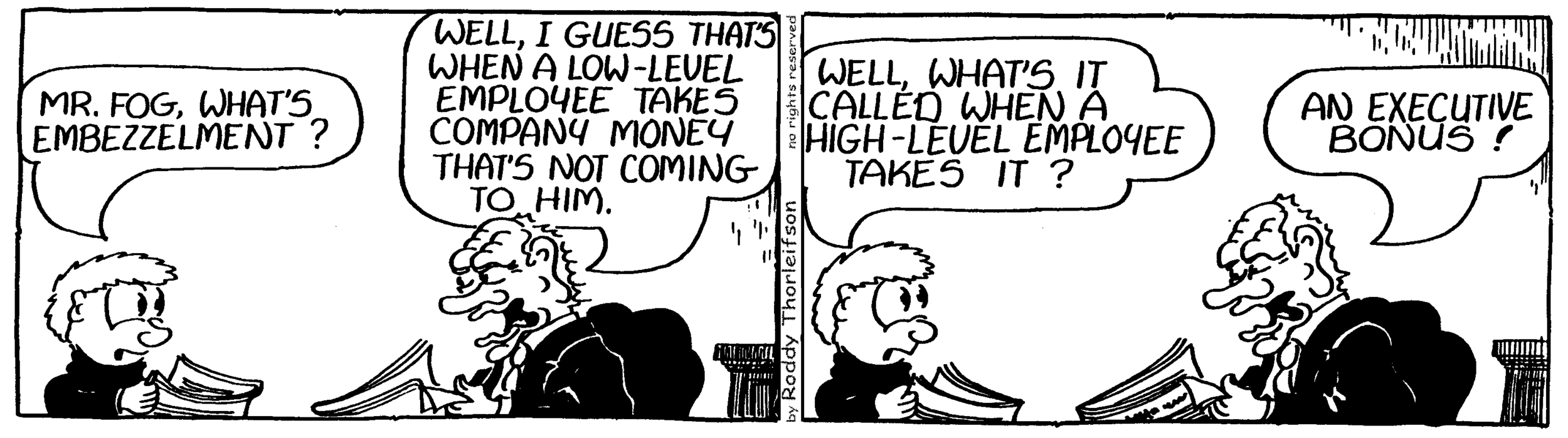free cartoon business ethics management executive bonuses
