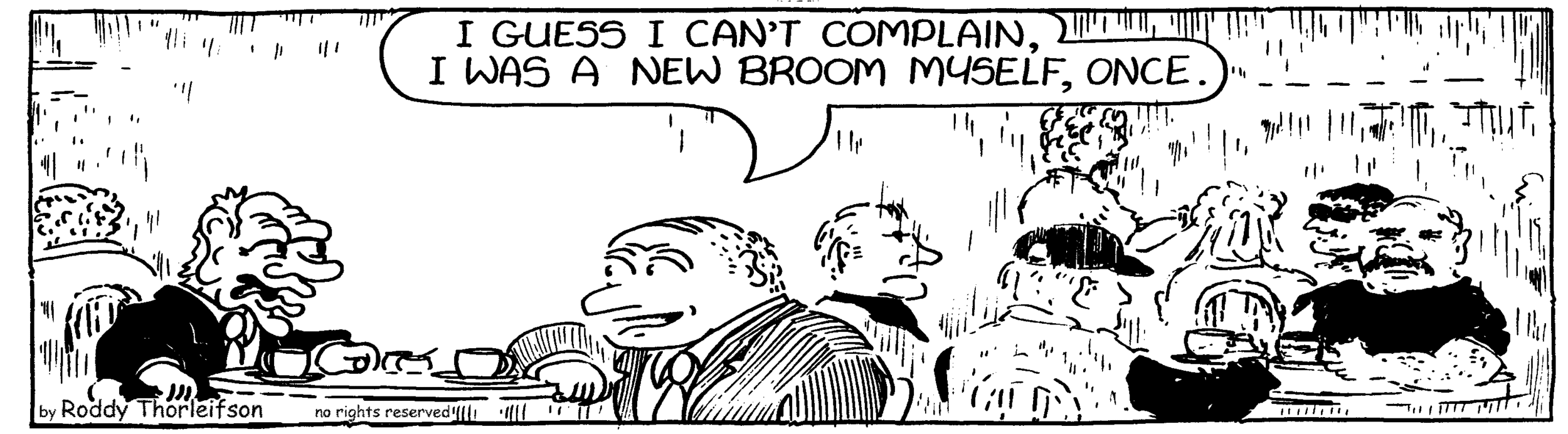 free cartoon business management downsizing new broom