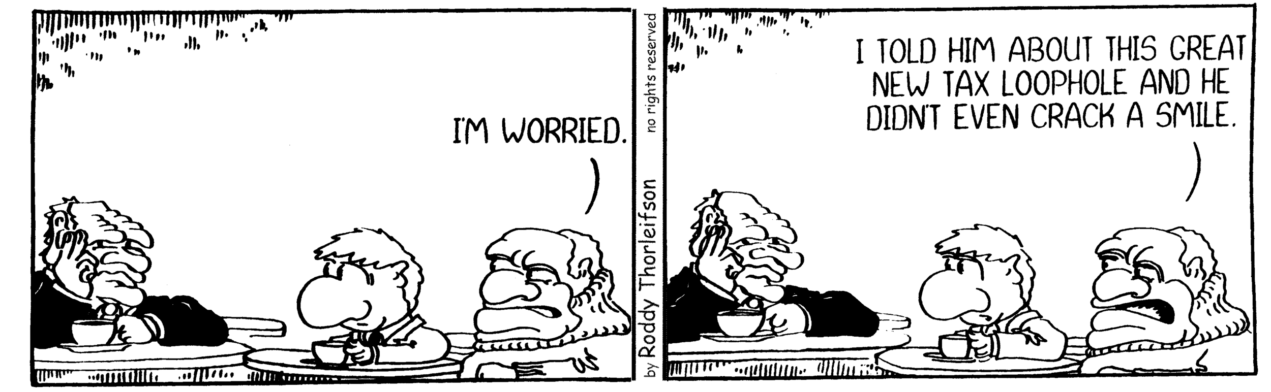 free cartoon income tax loophole depression