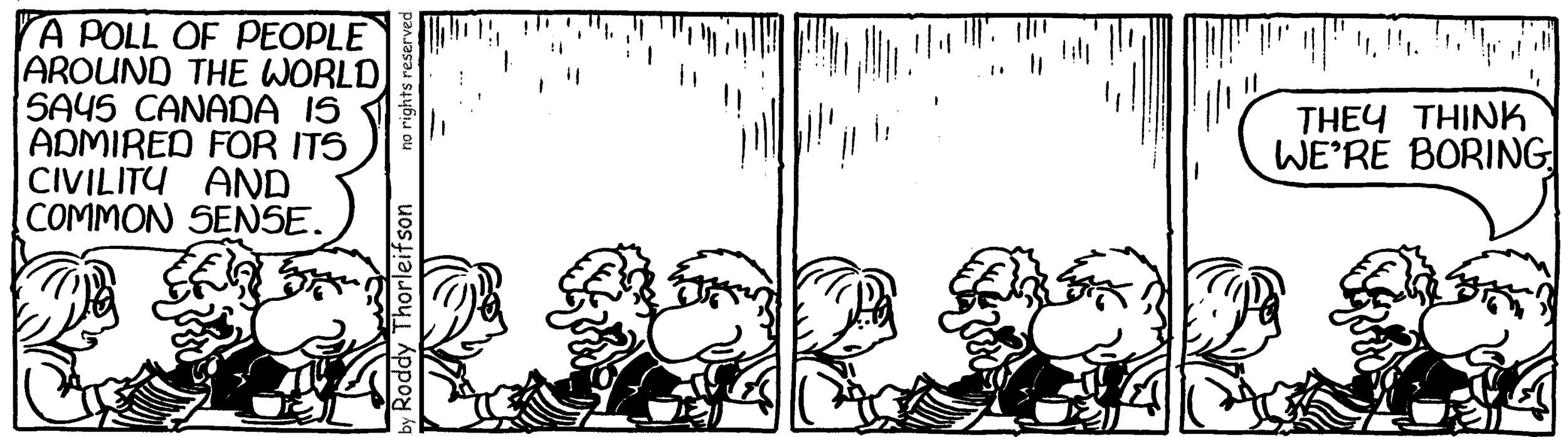 free cartoon Canada Canadian identity civility think we're boring