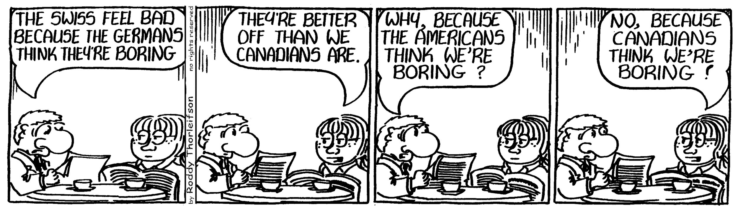 free cartoon Canada Canadian identity Americans think they're boring