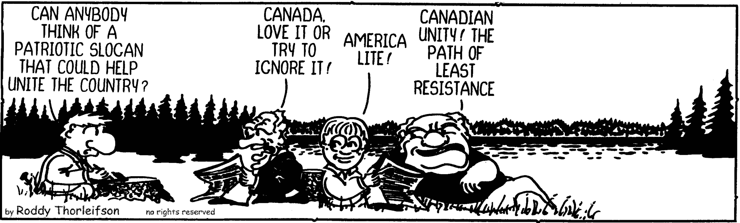 free cartoon Canada Canadian identity patriotic slogan for Canada