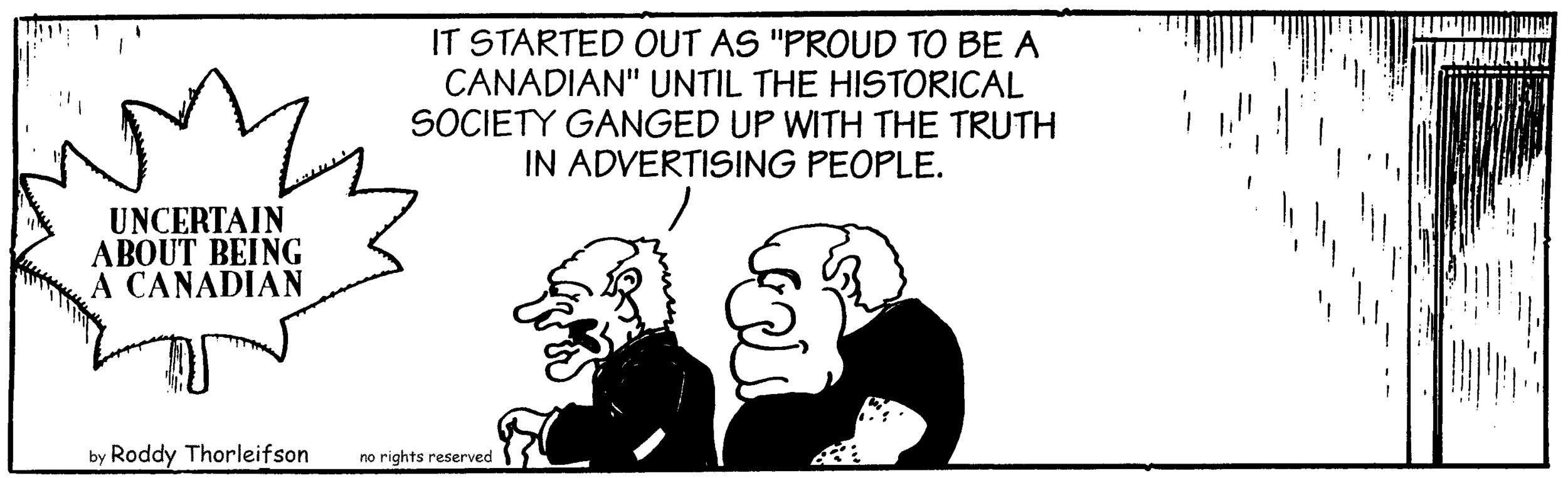 free cartoon Canada Canadian identity being uncertain about being