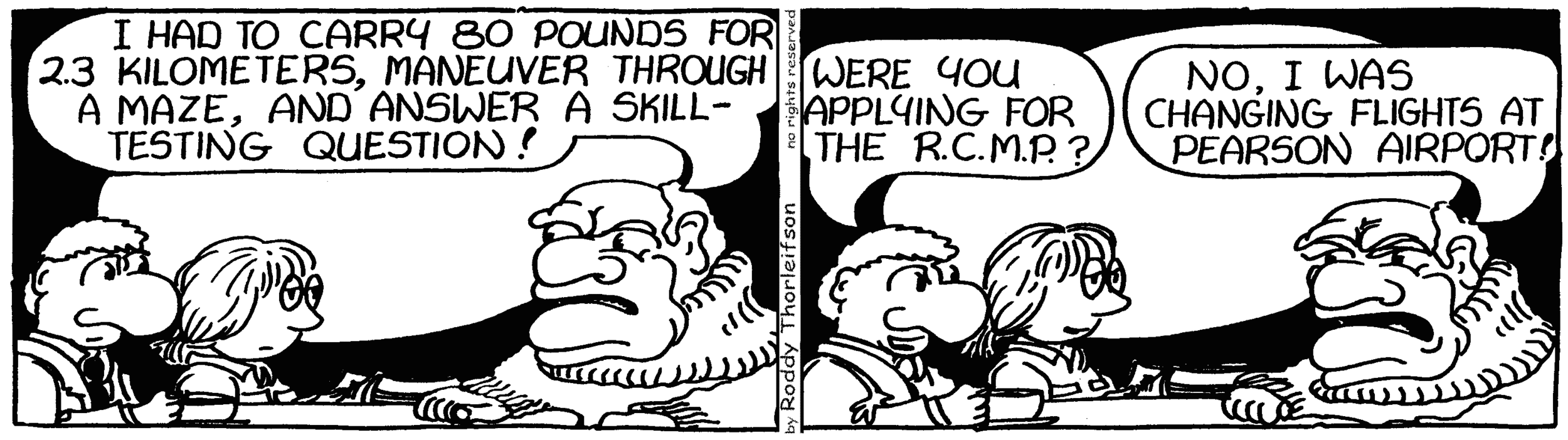 free cartoon Canada Canadian identity R.C.M.P. Pearson Airport