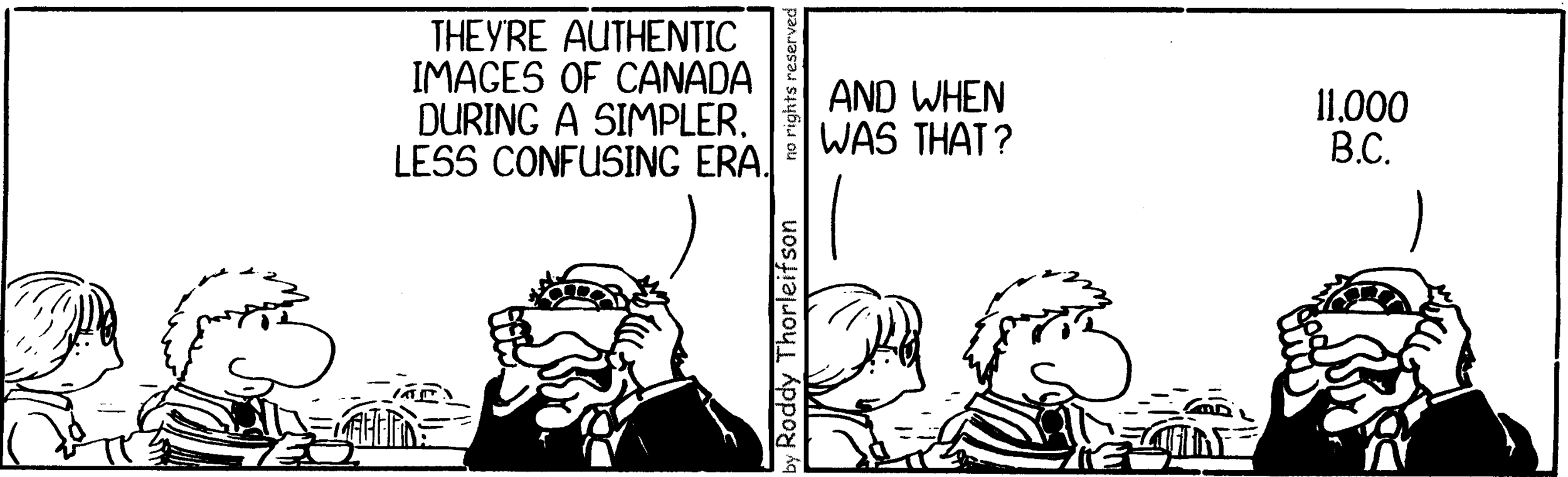free cartoon Canada Canadian identity in a simpler era