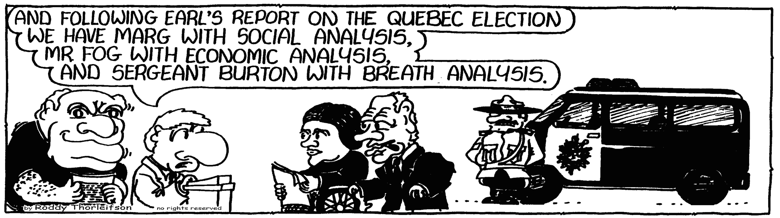 free cartoon Canada Canadian Mountie breath analysis