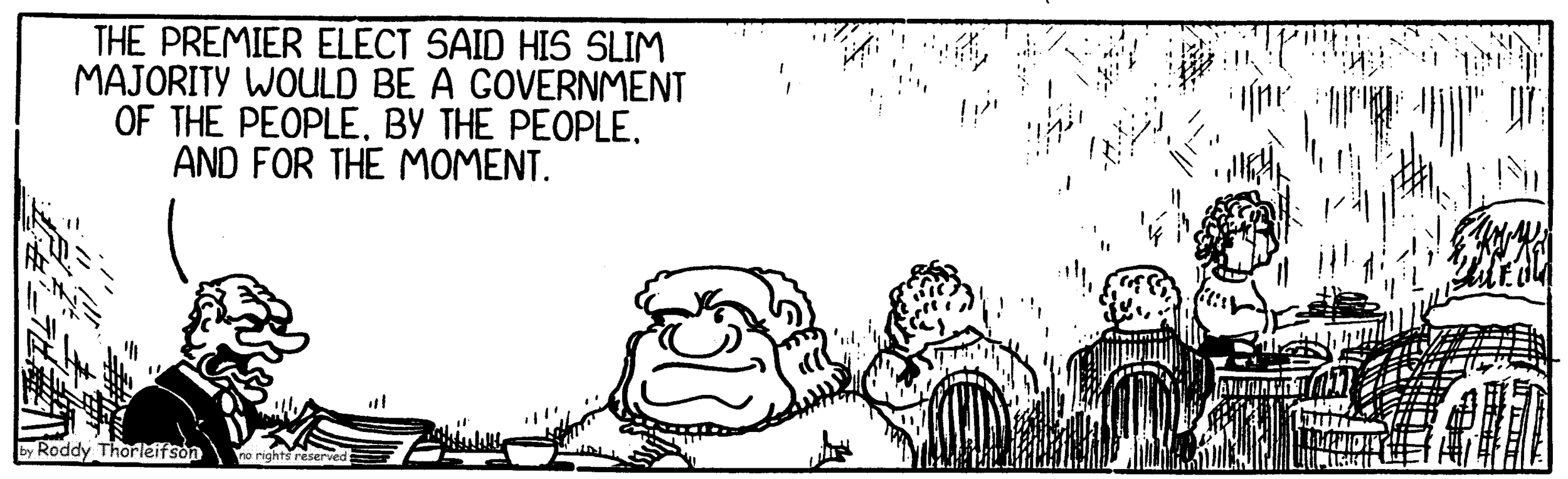 free cartoon Canada Canadian provincial legislature slim majority