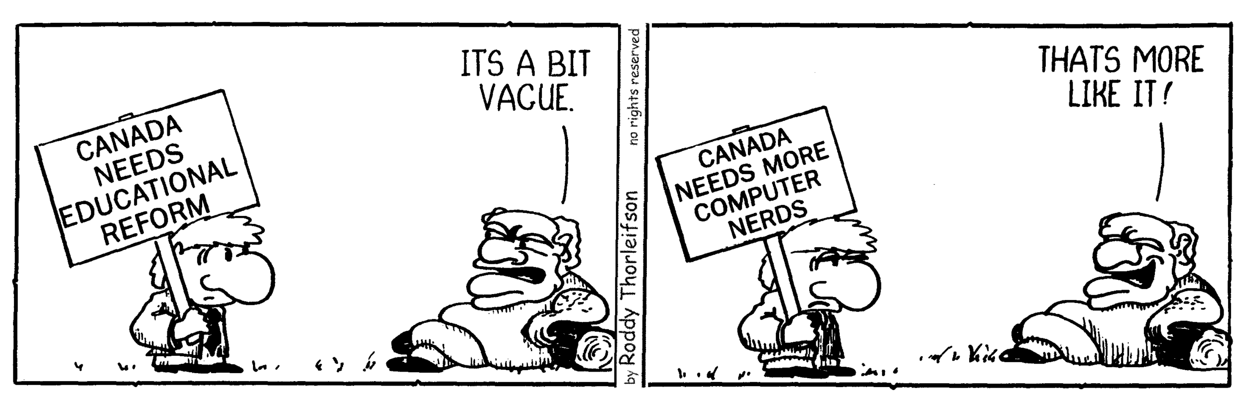 free cartoon Canada Canadian educational reform computer nerds