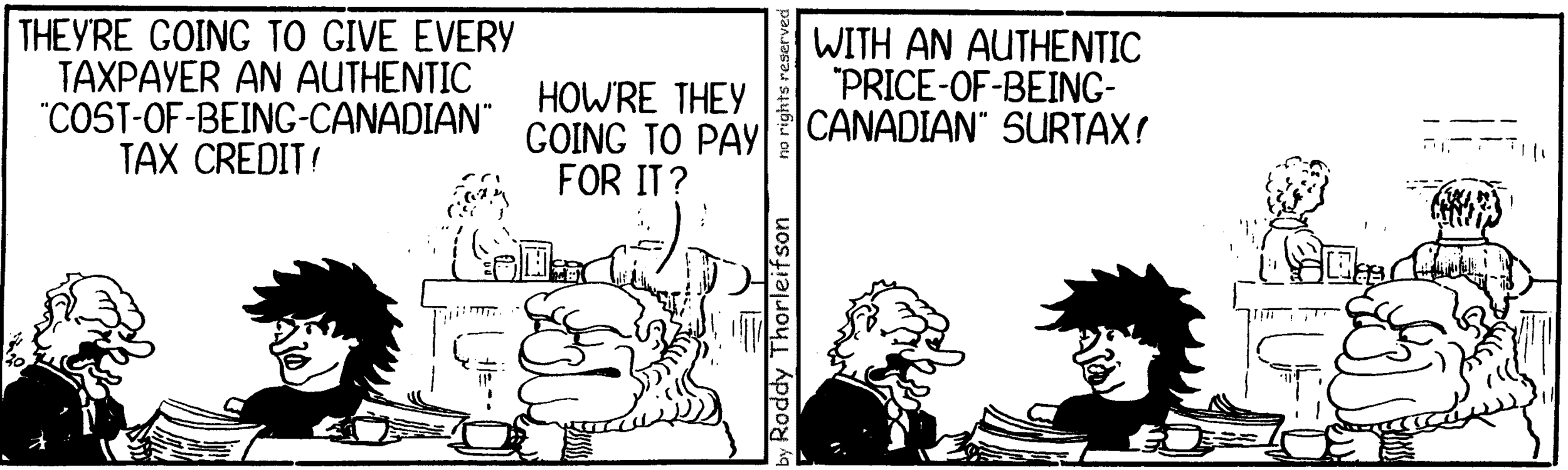 free cartoon Canada Canadian identity cost of being Canadan credit