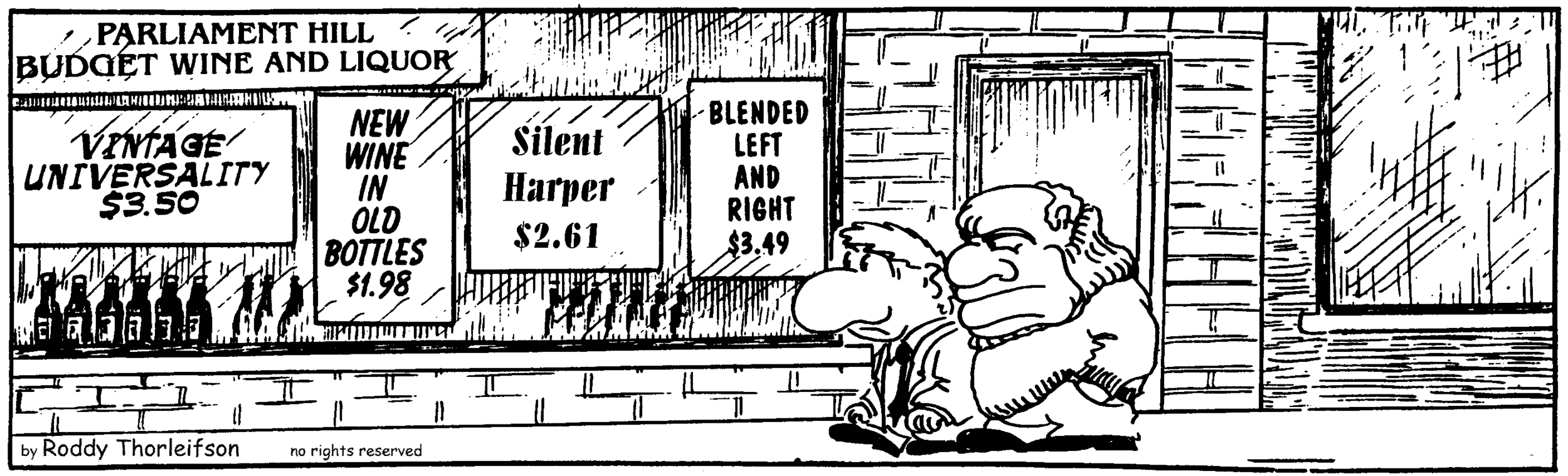 cartoon Canada Canadian Parliament Hill liquor store
