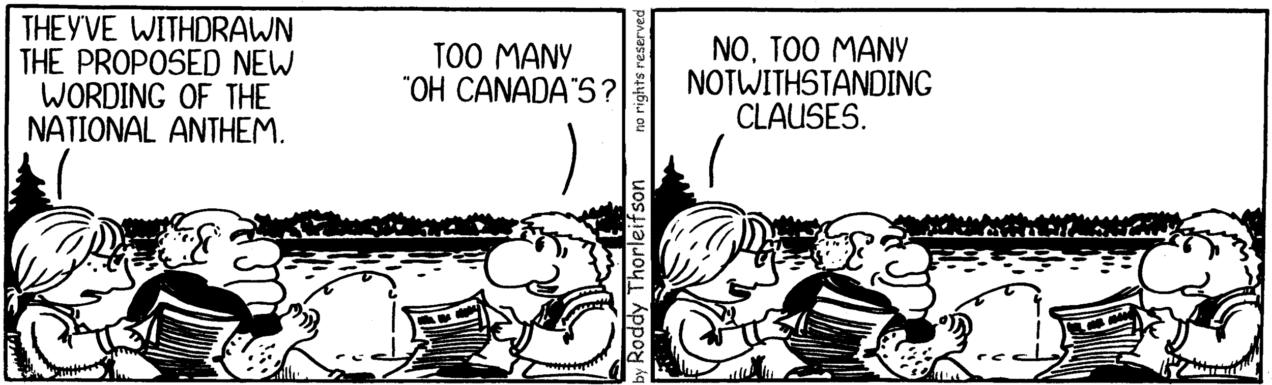 cartoon Canadian new words to national anthem