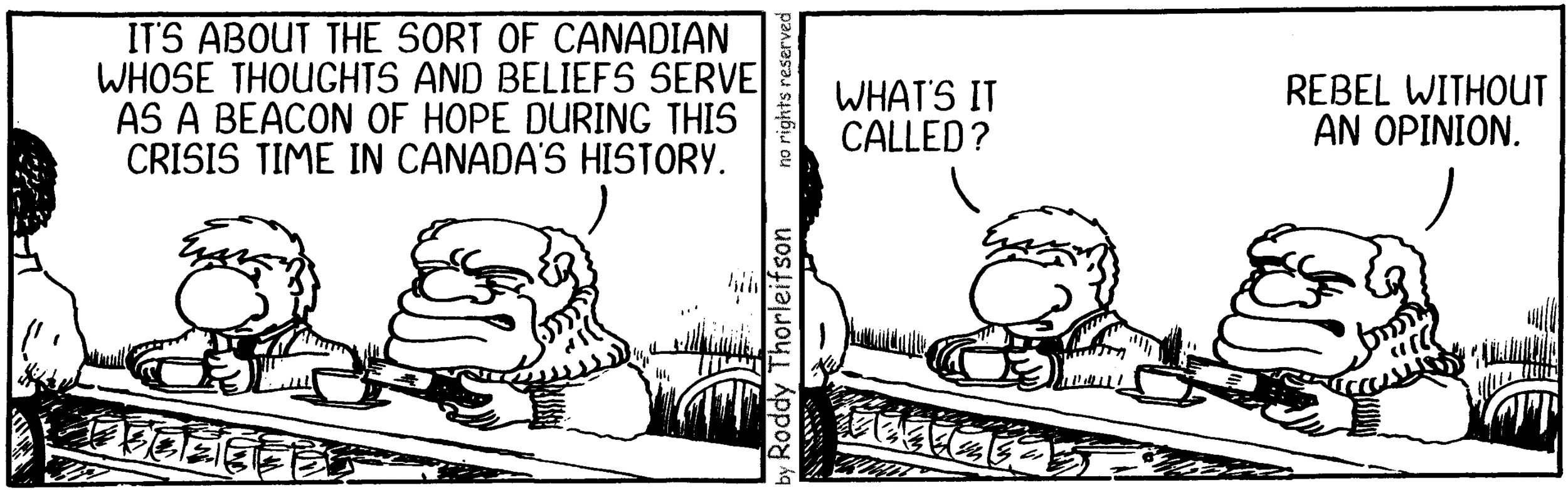 free cartoon Canada Canadian identity rebel without an opinion