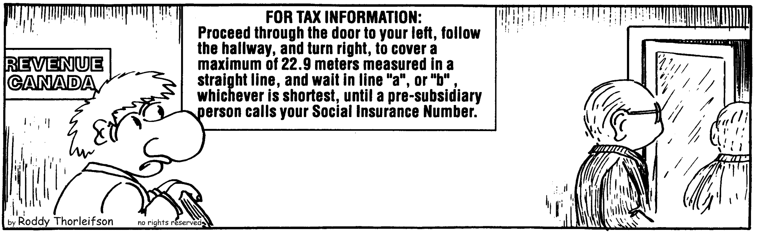 free cartoon Canadian bureaucracy Revenue Canada tax information