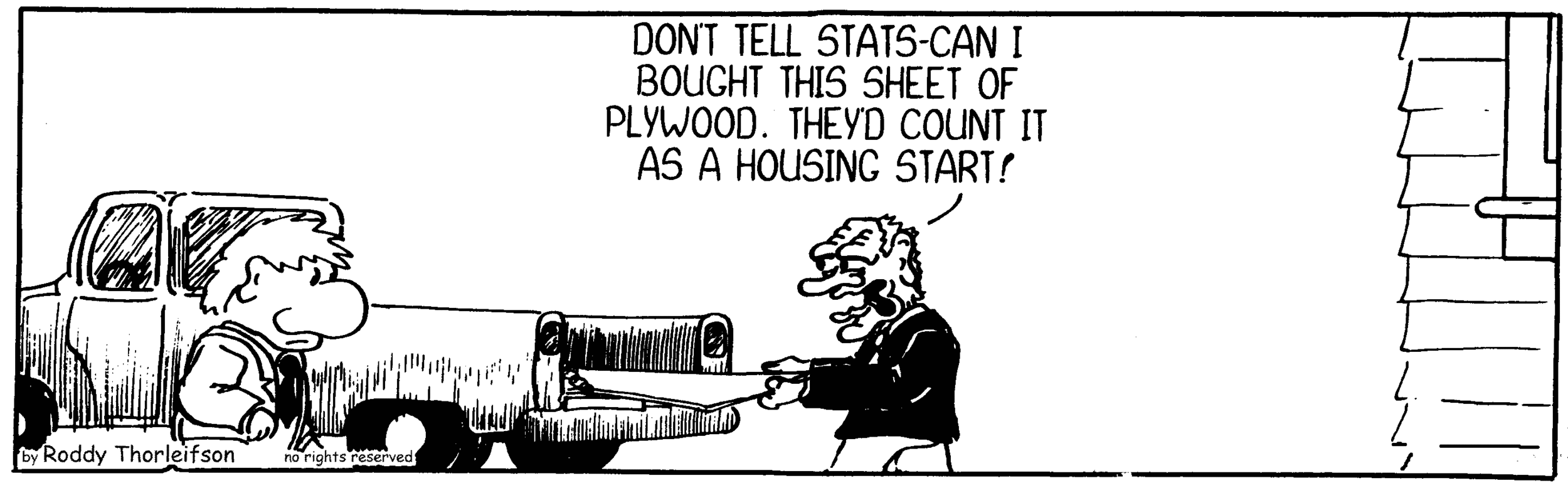 free cartoon Canada Canadian economic statistics housing starts