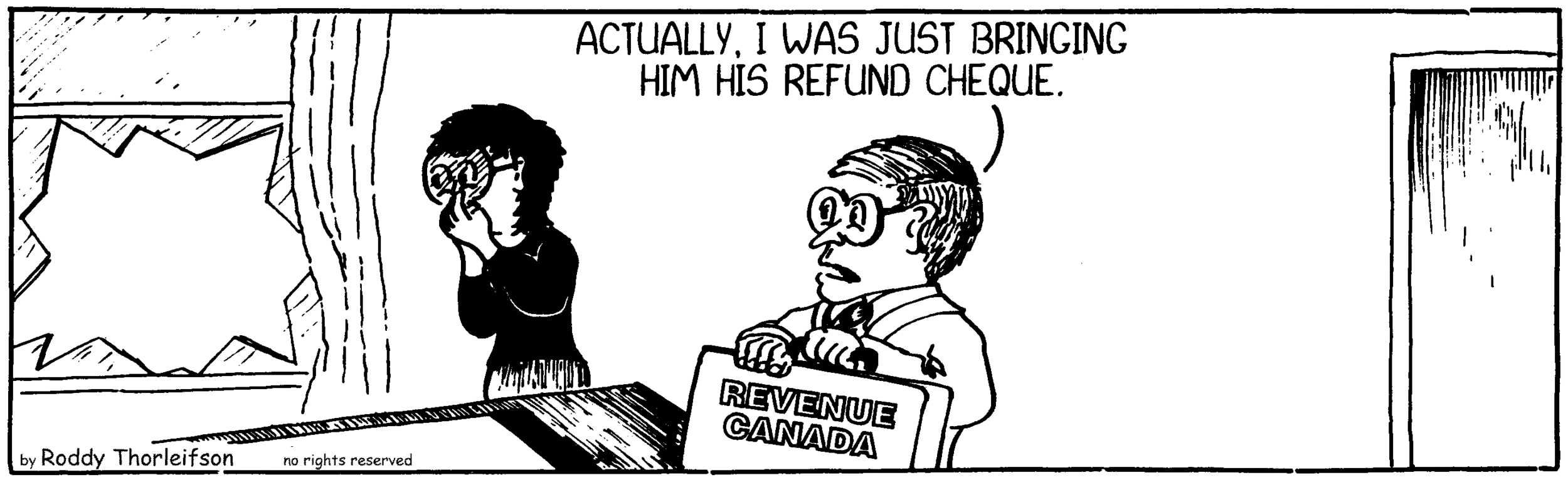 free cartoon Canadian taxation Revenue Canada refunds