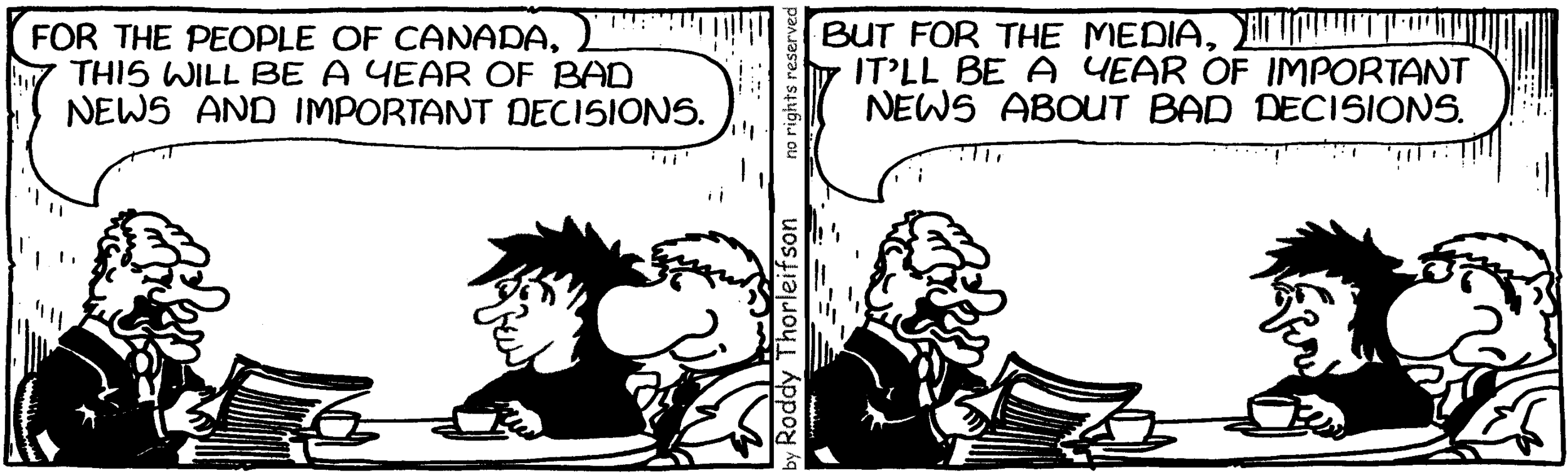 free cartoon Canada Canadian economy media bad news