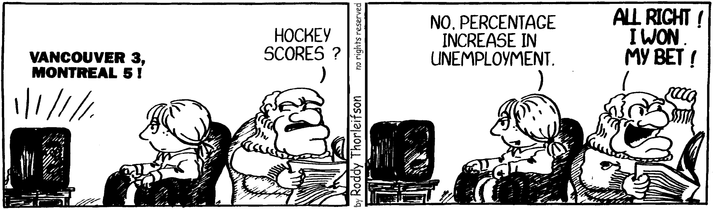 free cartoon Canada Canadian unemployment hockey scores