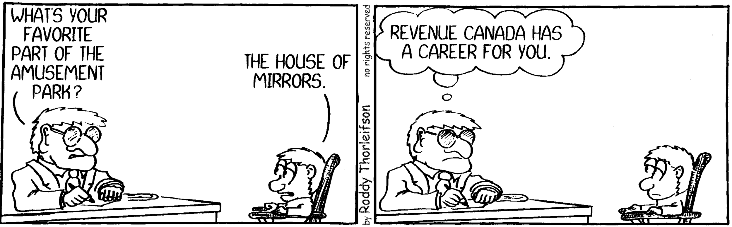 free cartoon Canadian taxation counseling careers with Revenue Canada